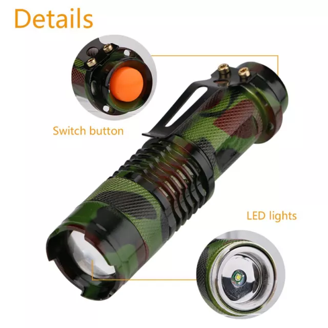 SK68 1000LM Flashlight Waterproof Camouflage LED Flashlight Torch Portable LBQU