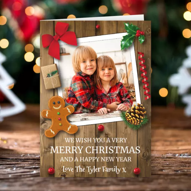 Personalised Christmas Cards Pack - Custom Photo Family Holiday Greetings 3