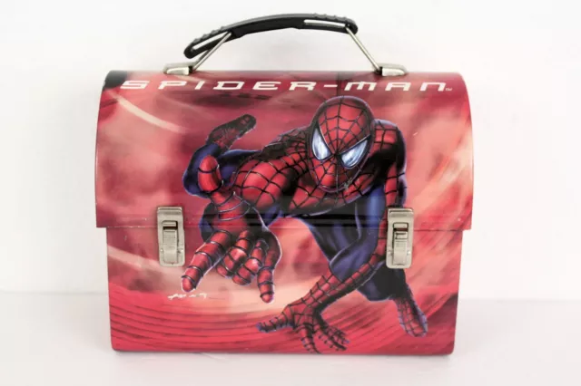 SPIDERMAN 2002 The Tin Box Company Metal Collectible Marvel Characters Lunch Box