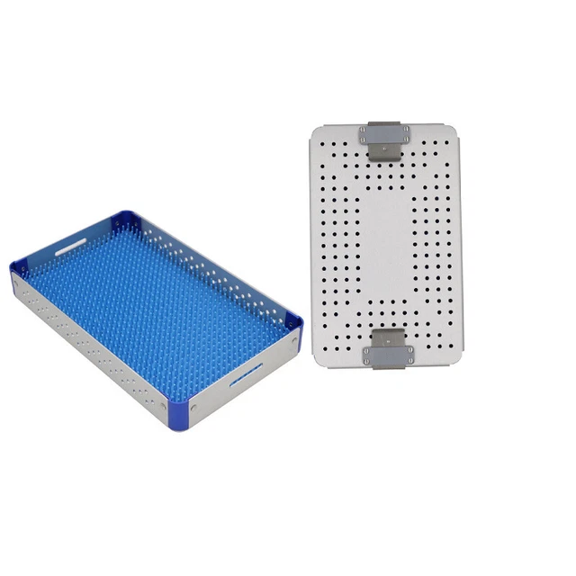 Instrument Sterilization Tray Box with Silicone mat 260*160*35mm Disinfection