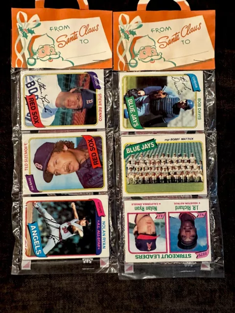 1980 -2 Topps Xmas Baseball Rack Pack Nolan Ryan J.r. Richard Ted Sizemore