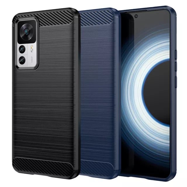 TPU Hülle für Xiaomi 12T 12T PRO Carbon Fiber Skin Brushed Schutzcover Case