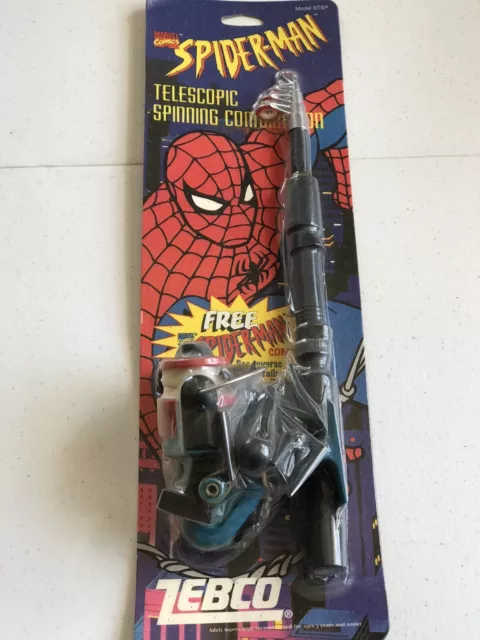 VINTAGE SPIDER MAN Spinning Reel Zebco Fishing NOS NM 4A $39.95 - PicClick