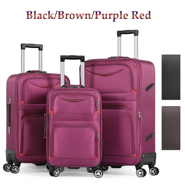 3-Piece Softside Luggage Set Spinner Wheels Lightweight Expandable 20''/24"/28"