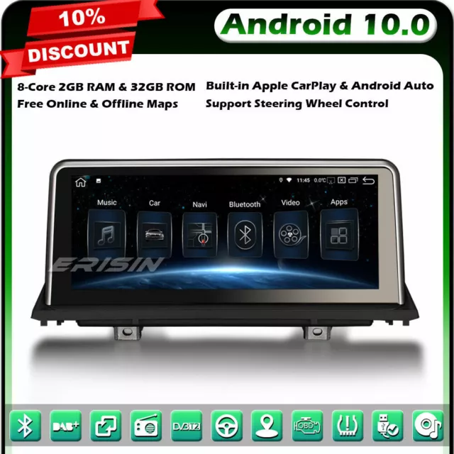 IPS 8-Core 10.25” CarPlay Android 10 Autoradio GPS BMW X5 E70 X6 E71 4G WiFi DVR