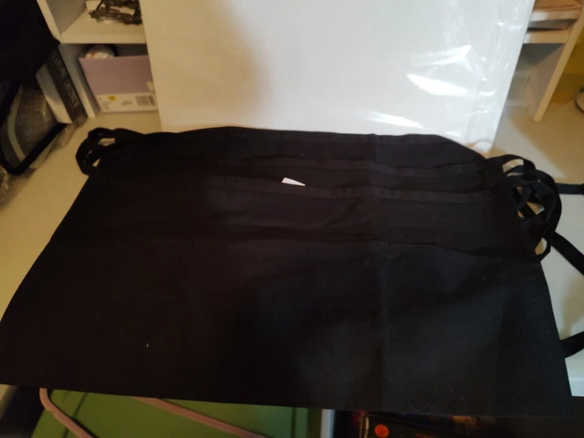 Syntus, Pack Server Aprons, 3 Pockets, 3 Pack, 100% Cotton,11.5''X22.5, Black