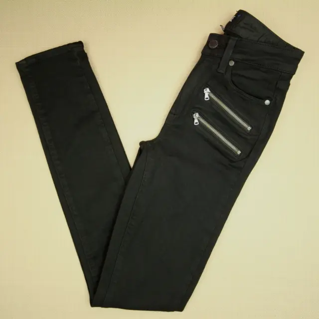 Paige High Rise Edgemont Ultra Skinny Jeans Women's Size 23 Black Shadow NWT 2