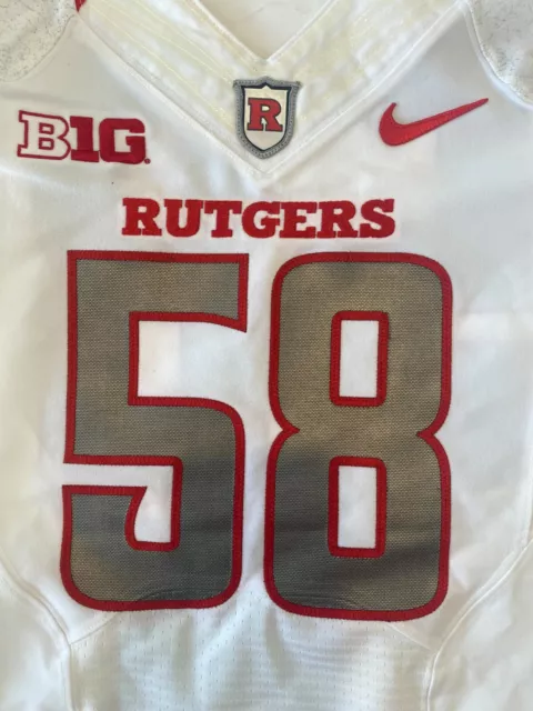 NIKE Rutgers Football Game Worn Issued Jersey Big Ten NCAA F.A.M.I.L.Y. Size 42