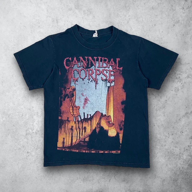 Vintage Cannibal Corpse Five Nails Through The Neck Band T-Shirt Black Sz Small