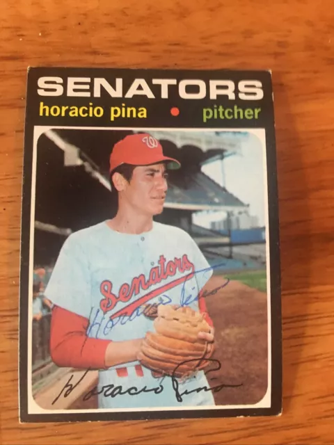 1971 Topps HORACIO PINA signed autographed card #497 WASHINGTON SENATORS RANGERS