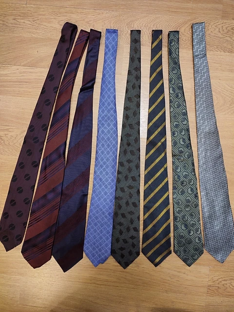 Lot De 9 Cravates En Très Bon état - Marques Ted Lapidus, Yves D'O... Et Autres, Multicolores