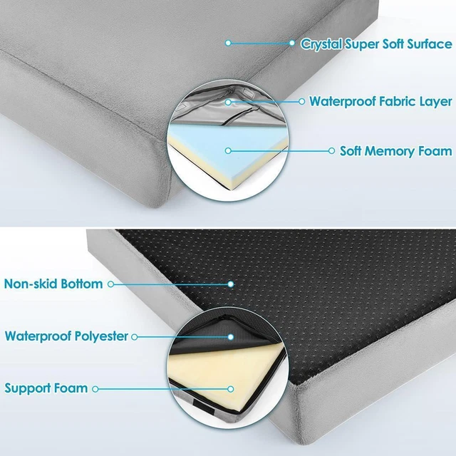 Super Soft Large Orthopedic Memory Foam Dog Beds Pet Crate Jumbo Mattress Cat 6