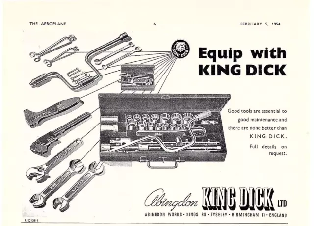 (Aab4) Advert 5X8" Abingdon Works - King Dick Tools