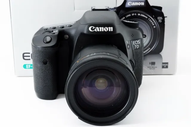 Canon EOS 7d 18.0MP 28-200mm Lentille Set [ EXC Avec / Boîte, Cf Adapter, 8GB SD 2
