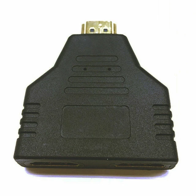 1080P PVC Male Plug to Double HDMI-compatible Female 1 in 2 Out AdapterSplitte 3