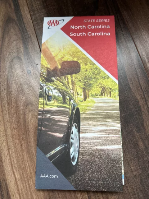 North Carolina South Carolina State Series Highway Travel Map 2023 NEW