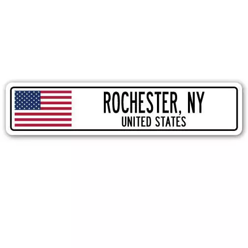 ROCHESTER NY UNITED STATES Street Sign American flag city country gift