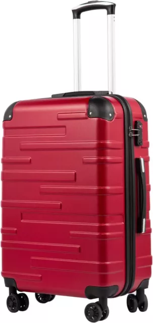 COOLIFE Suitcase Trolley Carry On Hand Cabin Luggage Hard Shell Travel Bag RED