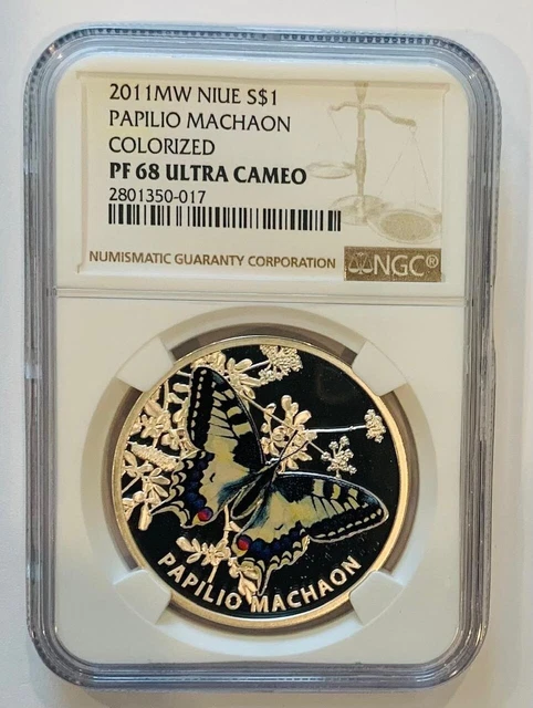 2010 MW Niue Swallowtail Butterfly Papilio Machaon NGC PF 68 UC