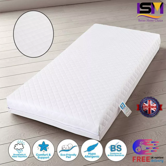 New Quilted Baby Cot Bed Toddler Mattress Waterproof Breathable All Sizes