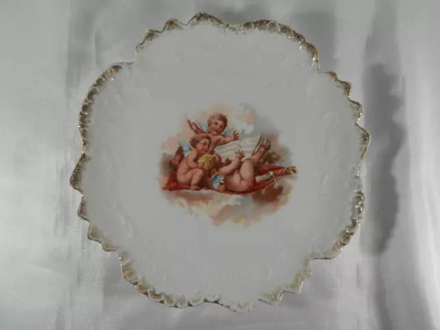 ( 791 ) Magnifique Assiette " Chérubin " En Porcelaine De Paris Ou Limoges