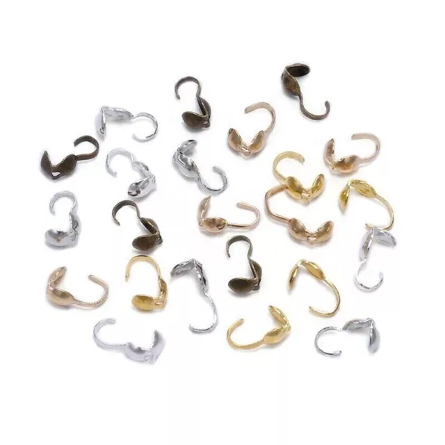 400 piezas tapa de nudo cubierta de cuentas con bucle abierto 9x4 mm