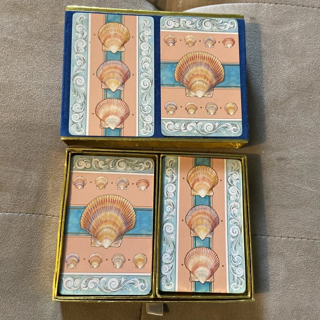 SEASHELL CONGRESS PLAYING Cards CelUTone Finish Box Set 2 Decks