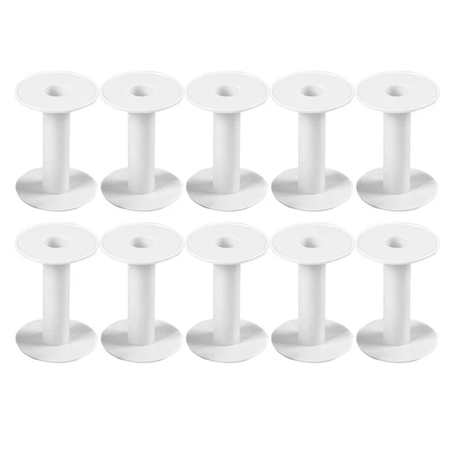 20 un. bobinas de plástico bobinas de tejido roscas vacías carretes artesanales (blanco)