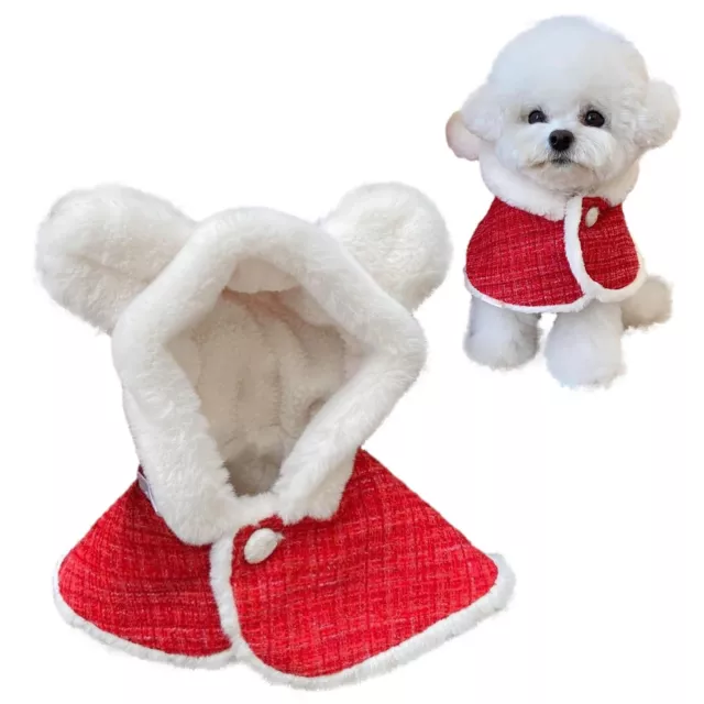 Pet Elk Christmas Costume Cloak Hat Bib Dog Cat Puppy Funny Clothes Outfit