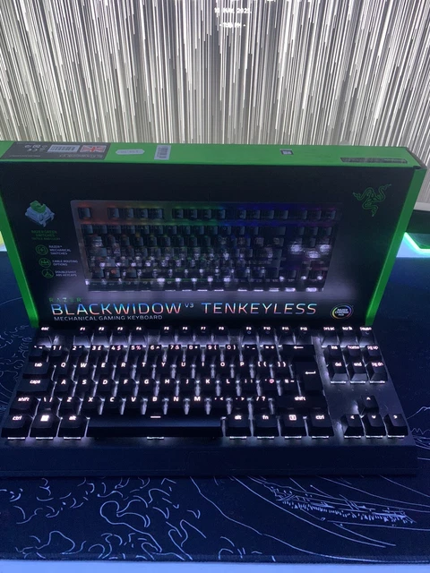RAZER BLACKWIDOW V3 Tenkeyless Mechanical Gaming Keyboard green switch ...