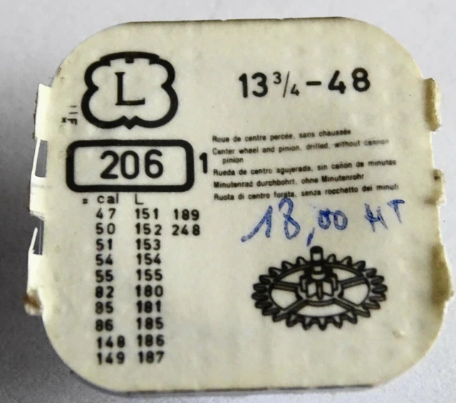 PIÈCE HORLOGERIE MONTRE CAL.LANDERON 13¾ 47 AXE DE BALANCIER