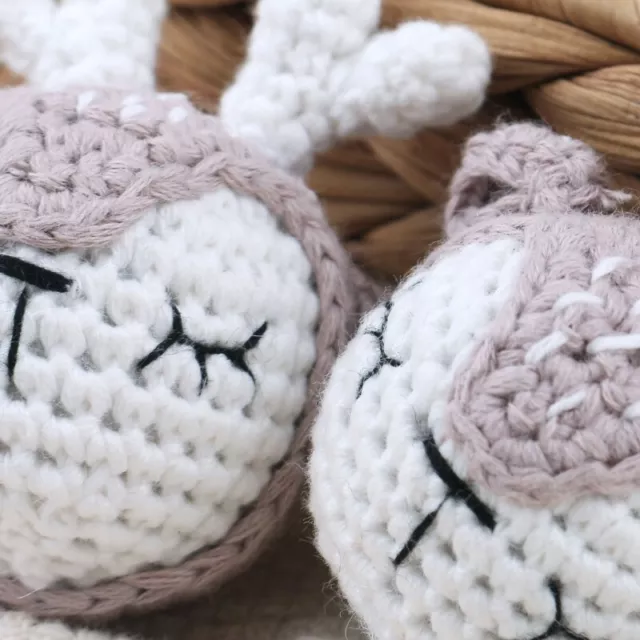 Handmade Crochet Wool Beads Rabbit Baby Pacifier Clip Chain Accessories