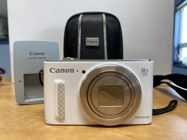 Canon PowerShot SX610 HS Digital Camera White 20.2MP 18x Zoom WiFi