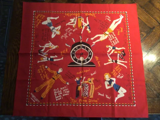 Vintage ELIZABETH ARDEN Salon Silkscreen BANDANA workout excecise fashion Scarf