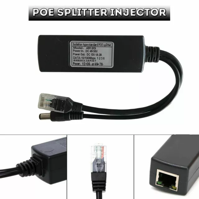 POE Injector Splitter Power Over Ethernet Passive Adapter Cable for CCTV Camera