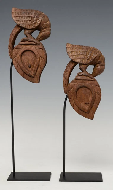 Early 20th Century, A Pair of Burmese Wooden Textile Tools in The Form of Bird 10