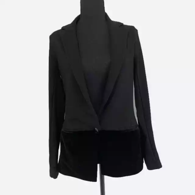 Bailey/44 Prince Charming Velvet Inset Jacket Blazer Black Small