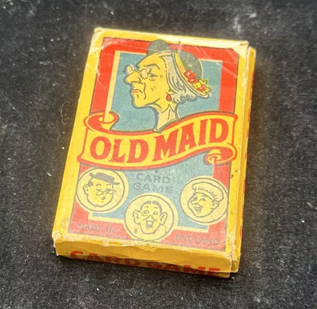 Vintage Rare Old Maid Playing Cards 1930 Complete Set With Rules