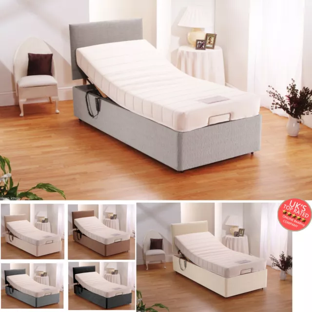 Electric Adjustable Beds Mobility Chenille + Headboard + Memory Foam Mattress