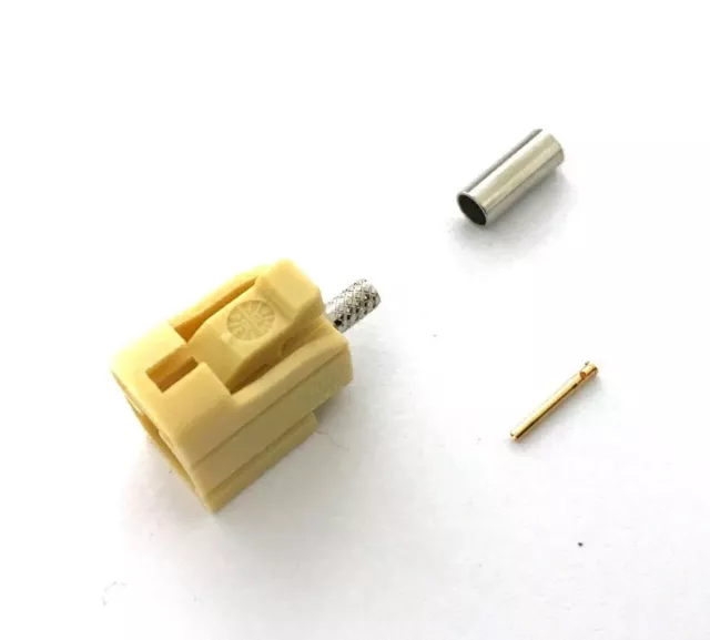 10 pk FAKRA SMB Female Jack Beige Code I Auto RF Coax Connector RG174 LMR100