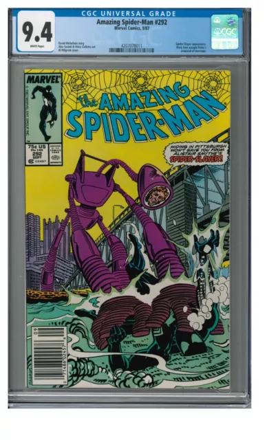 Amazing Spider-Man #292 1987 Mary Jane Accepts Proposal Newsstand CGC 9.4 DD436