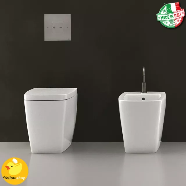 Sanitari A Terra Filo Muro Wc Vaso Bidet Coprivaso Soft Rallentato Bagno X-Tre