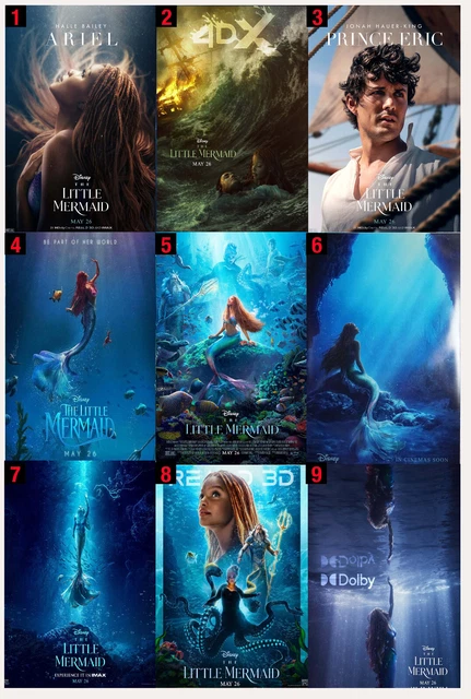 THE LITTLE MERMAID 2023 Movie Poster Wall Deco 24" x 36"- Halle Bailey