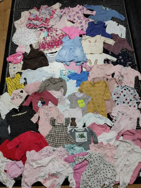 #199💜 Huge Bundle Of Baby Girl Clothes 0-3-6months NEXT GEORGE M&S MONSOON PRIM
