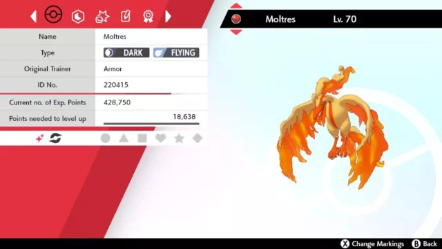 Galarian Moltres Shiny 6IVs Galar Event - Pokemon Sword & Shield