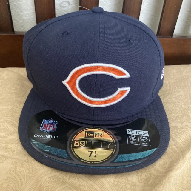 Chicago Bears Hat Cap Fitted Size 7 1/4 NEW ERA 59FIFTY Navy Blue NFL Football