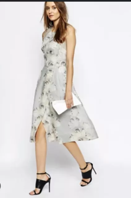 Whistles Palm Print Organza Midi Dress UK 12 RRP £195