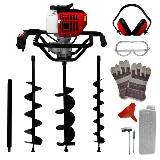 EARTH AUGER FENCE Post Hole Borer Ground Drill 52cc Petrol Spiral ...