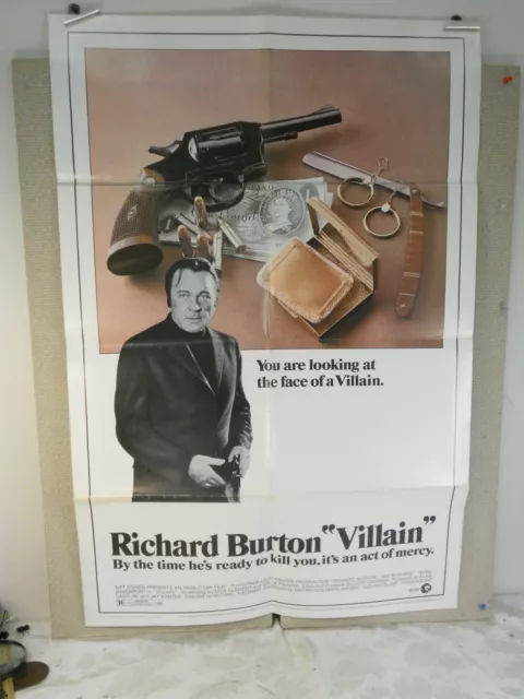 Movie Poster  Villain 1971 With Richard Burton  Folded 27x41