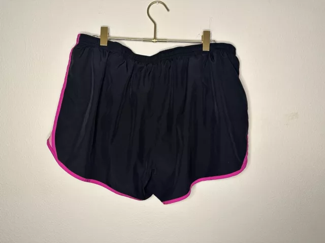 NIKE DRI-FIT WOMENS Black Colorful Lined Drawstring Running Shorts Size ...